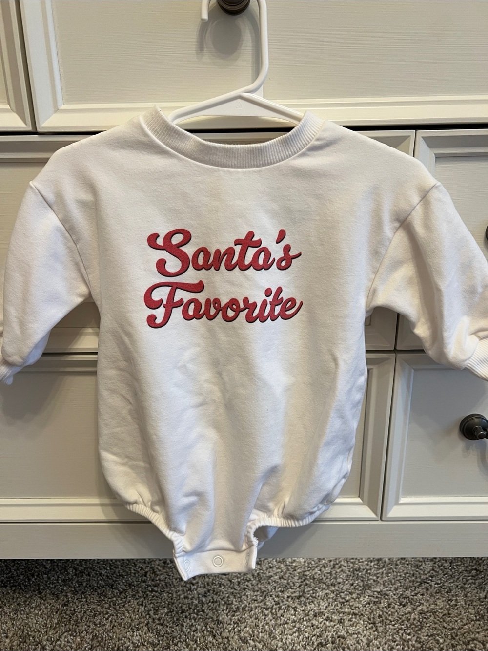 Caden Lane White One-Piece with Red "Santa's Favorite"